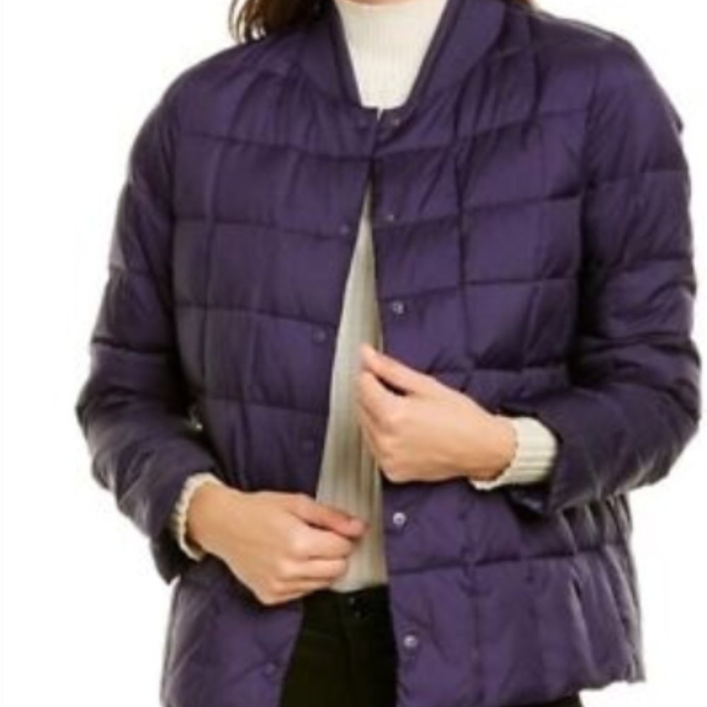 Trina Turk Puffer Down Bomber Style Button Snap Jacket - size M
